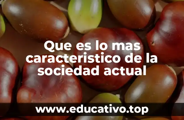 Que es lo mas caracteristico de la sociedad actual