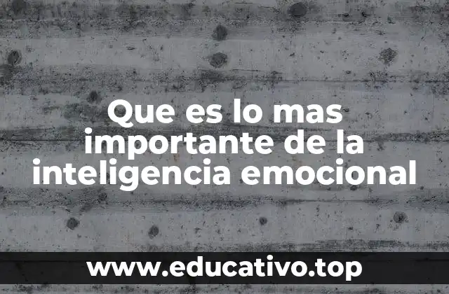 Que es lo mas importante de la inteligencia emocional