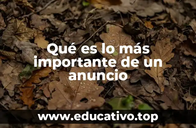 Qué es lo más importante de un anuncio