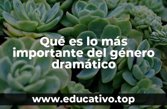 Qué es lo más importante del género dramático