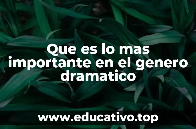Que es lo mas importante en el genero dramatico
