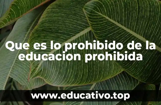 Que es lo prohibido de la educacion prohibida