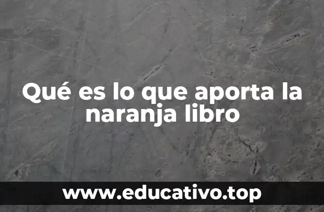 Qué es lo que aporta la naranja libro