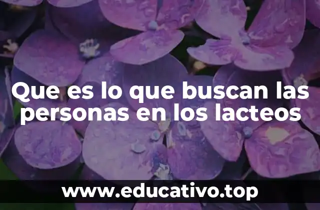 Que es lo que buscan las personas en los lacteos