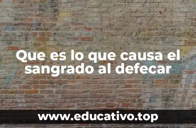 Que es lo que causa el sangrado al defecar