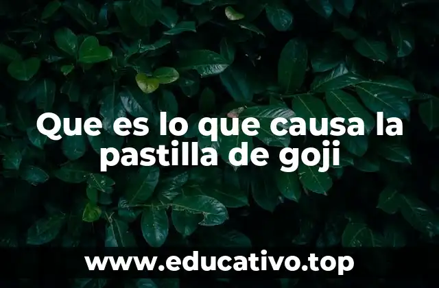 Que es lo que causa la pastilla de goji