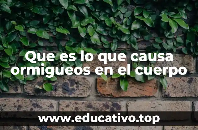 Que es lo que causa ormigueos en el cuerpo
