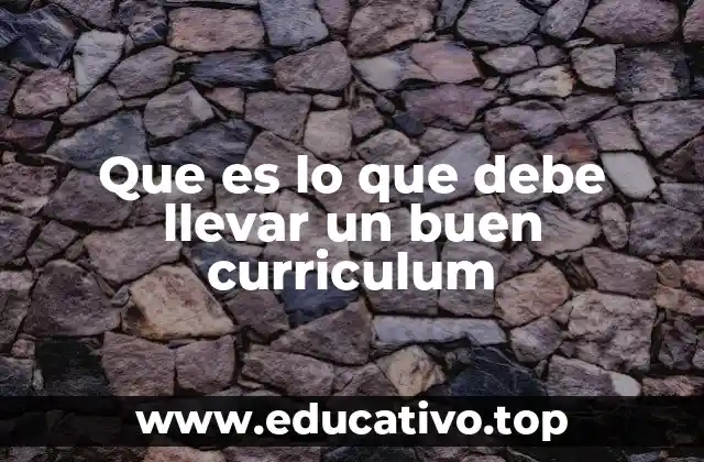 Que es lo que debe llevar un buen curriculum