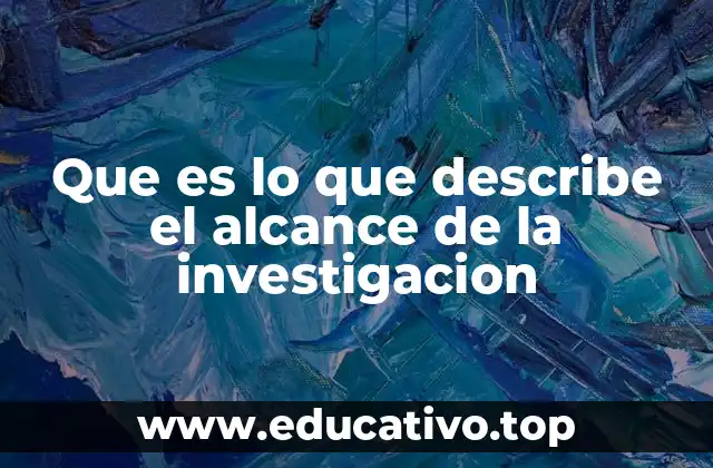 Que es lo que describe el alcance de la investigacion