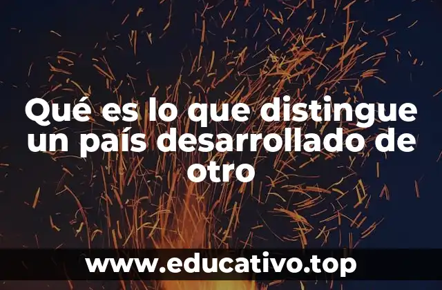 Qué es lo que distingue un país desarrollado de otro