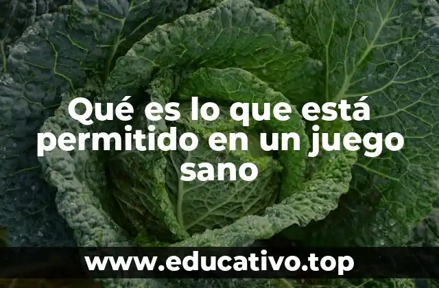 Qué es lo que está permitido en un juego sano