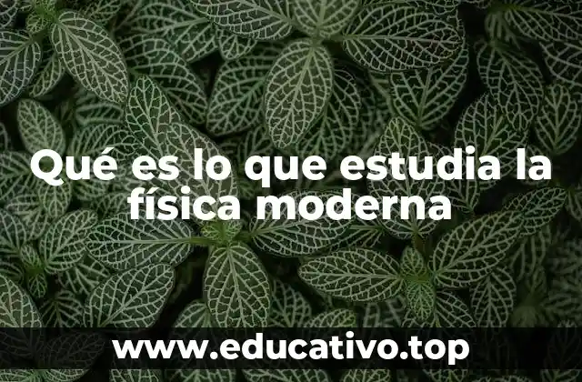 Qué es lo que estudia la física moderna