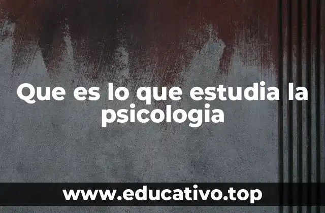 Que es lo que estudia la psicologia