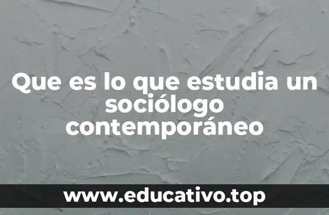 Que es lo que estudia un sociólogo contemporáneo