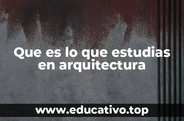 Que es lo que estudias en arquitectura