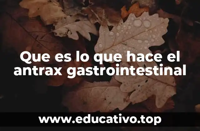 Que es lo que hace el antrax gastrointestinal