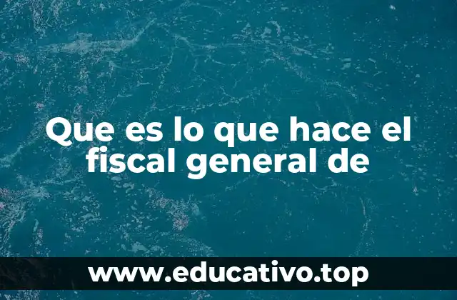 Que es lo que hace el fiscal general de