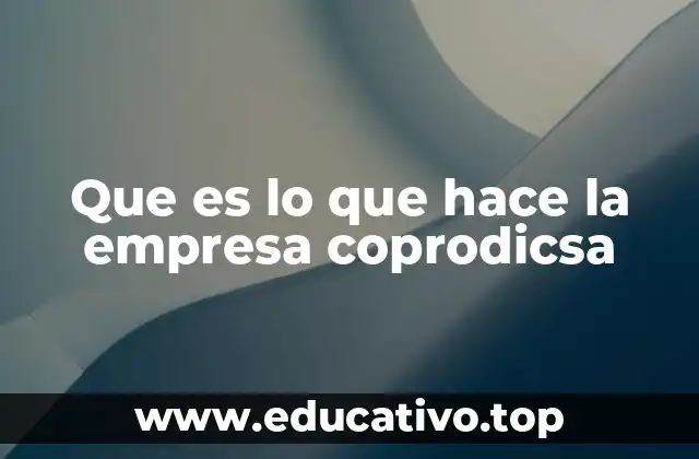 Que es lo que hace la empresa coprodicsa