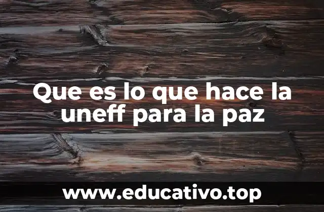 Que es lo que hace la uneff para la paz