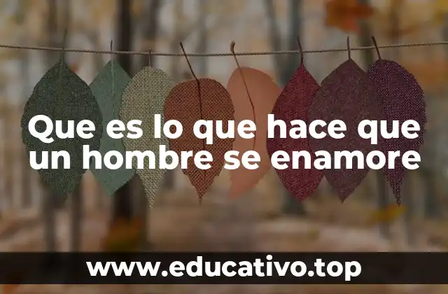 Que es lo que hace que un hombre se enamore