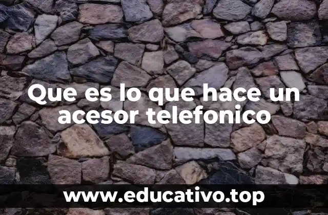 Que es lo que hace un acesor telefonico