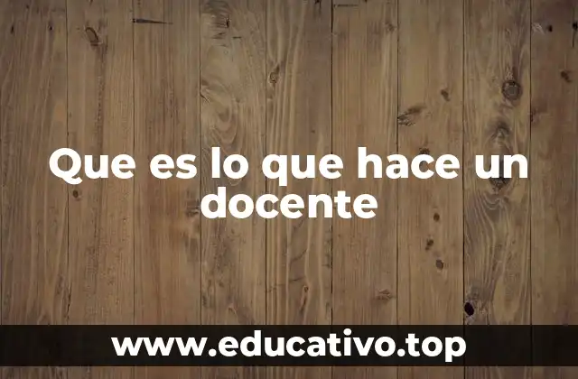 Que es lo que hace un docente
