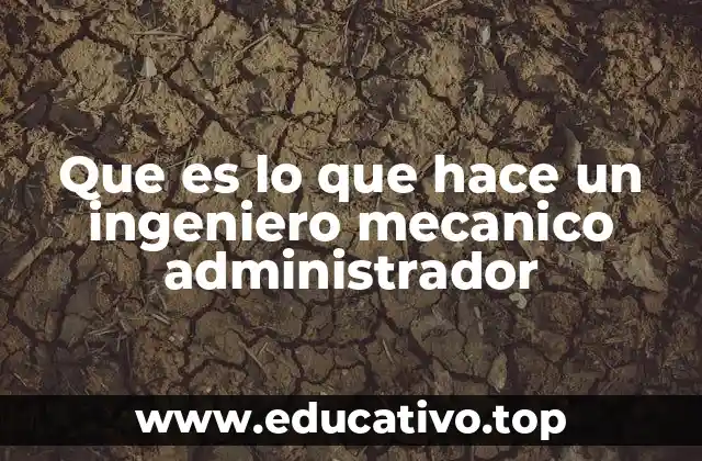 Que es lo que hace un ingeniero mecanico administrador