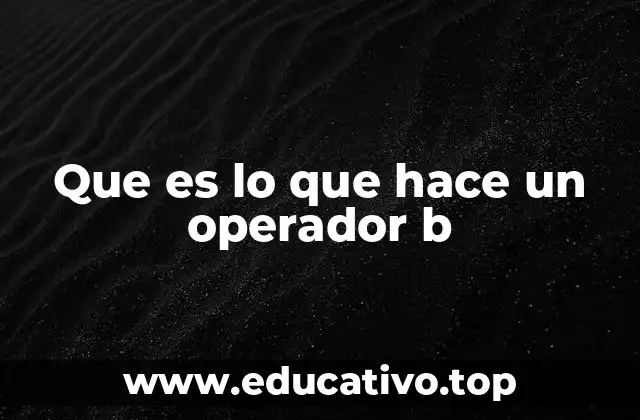 Que es lo que hace un operador b