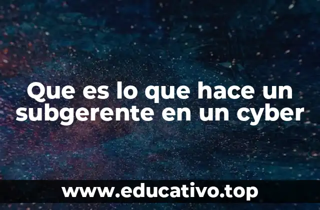 Que es lo que hace un subgerente en un cyber