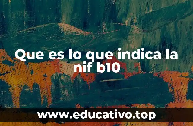 Que es lo que indica la nif b10
