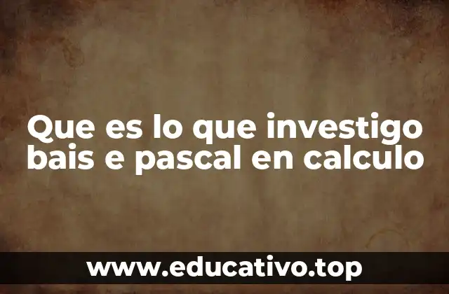 Que es lo que investigo bais e pascal en calculo