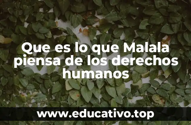 Que es lo que Malala piensa de los derechos humanos