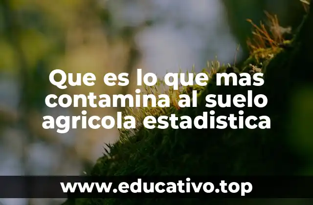 Que es lo que mas contamina al suelo agricola estadistica