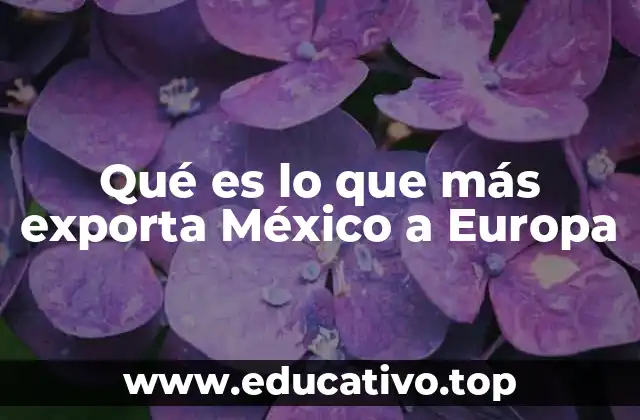 Qué es lo que más exporta México a Europa