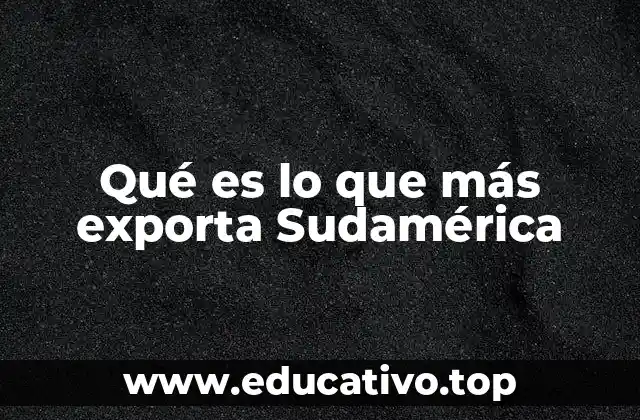 Qué es lo que más exporta Sudamérica