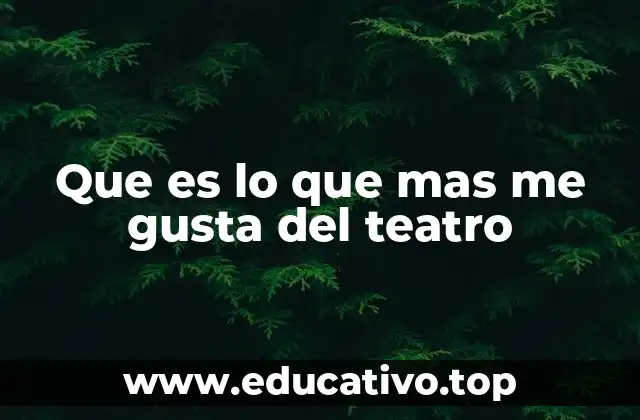 Que es lo que mas me gusta del teatro
