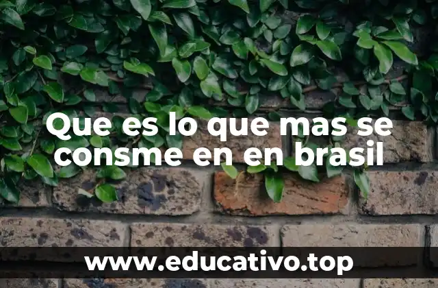 Que es lo que mas se consme en en brasil