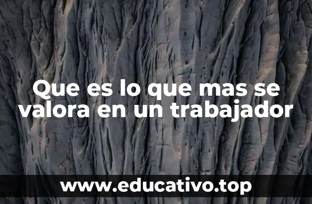 Que es lo que mas se valora en un trabajador