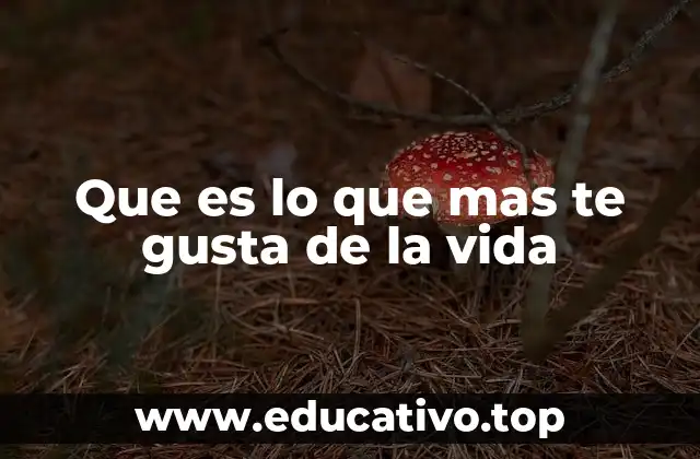 Que es lo que mas te gusta de la vida