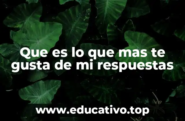 Que es lo que mas te gusta de mi respuestas
