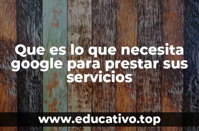 Que es lo que necesita google para prestar sus servicios