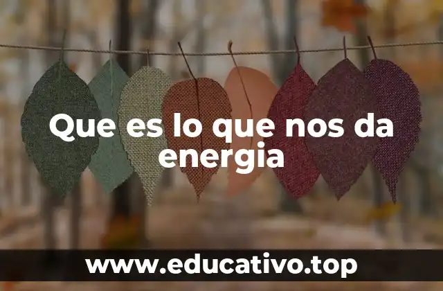 Que es lo que nos da energia