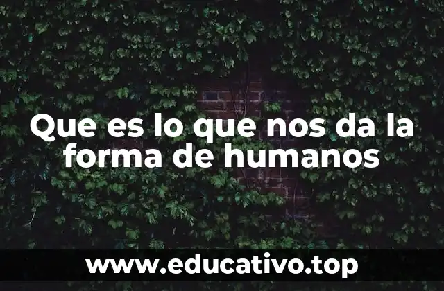 Que es lo que nos da la forma de humanos