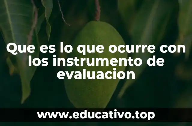 Que es lo que ocurre con los instrumento de evaluacion