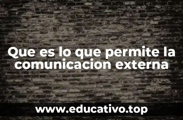 Que es lo que permite la comunicacion externa