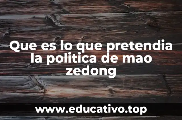 Que es lo que pretendia la politica de mao zedong