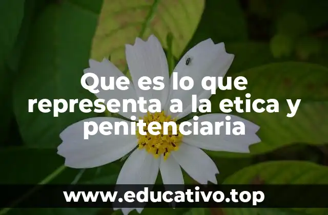 Que es lo que representa a la etica y penitenciaria