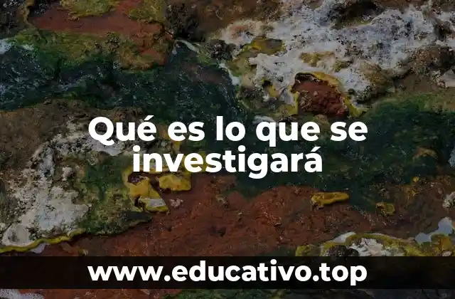 Qué es lo que se investigará