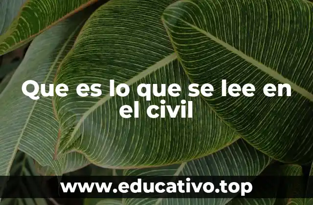 Que es lo que se lee en el civil