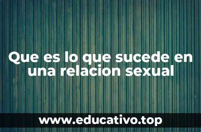 Que es lo que sucede en una relacion sexual